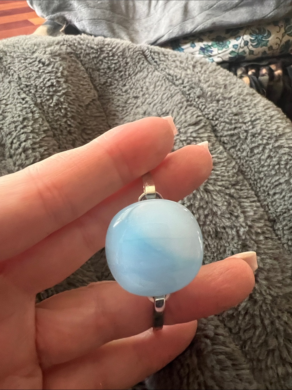 Blue stone Glass Cabochon bangle - Women Jewelry